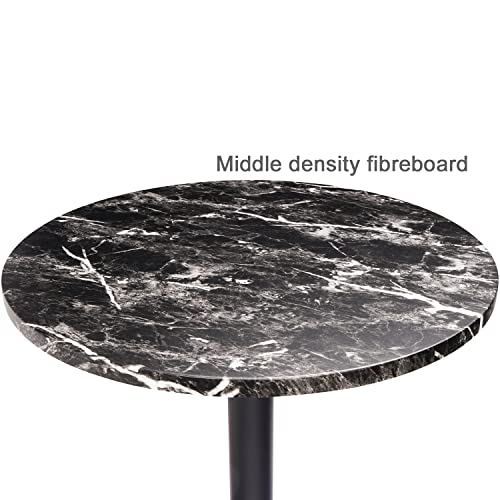 Vilavita Mdf Bar Table Round Detachable Pub Table With Metal Leg And Square Base, 21.65 Inch Top And 40.55 Inch Height #TOP3