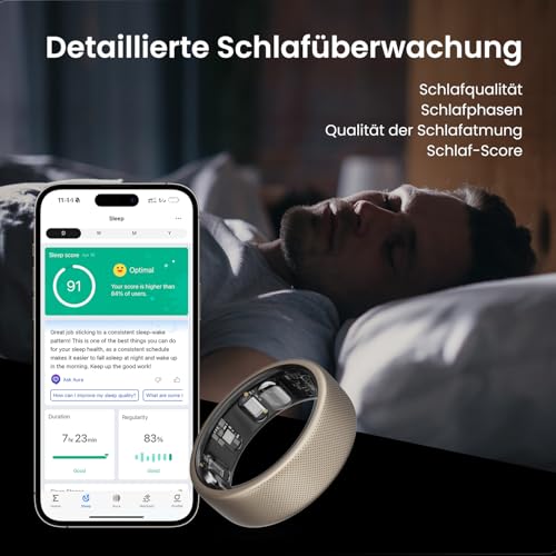 Amazfit Helio Ring Größe 10 mit Schlafüberwachung und Herzfrequenzmessung