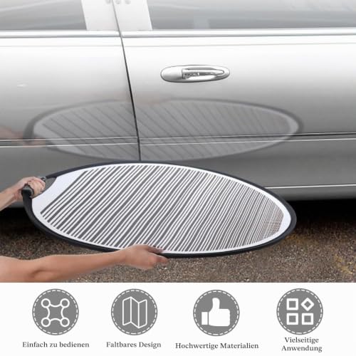 Dellenreflektorboard 80 cm Faltbares Gestreiftes Reflektor Dellensegel Auto Dellenreflektor Ausbeulwerkzeug mit Tasche für Fix Karosserie Dellensegel Tür Kratzer