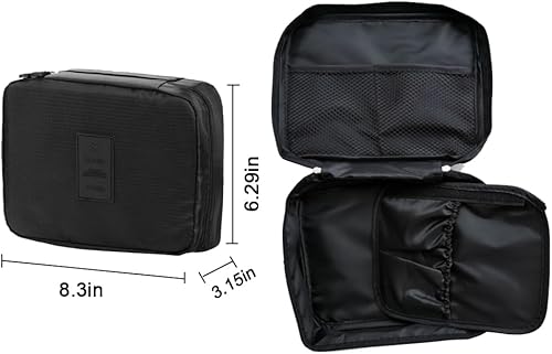 Miniatura 7 de Juego de bolsa de pañales, mochila multifunción para el cuidado del bebé para mamá papá, gran capacidad, mochila de viaje unisex, negro (Black #3),