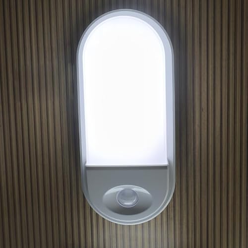 Arandela Tartaruga LED 15W Luminária de Parede Externa c/Sensor de Presença Branco Frio 6000K IP65 (