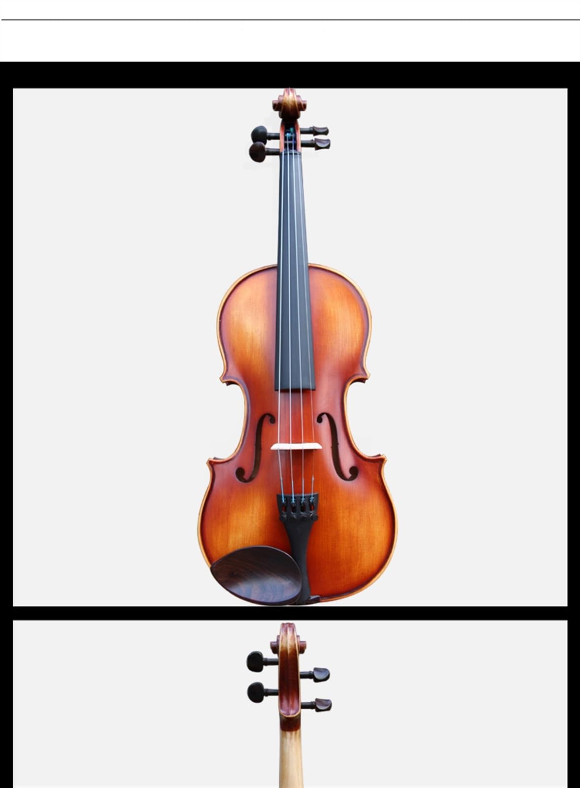 Violine Violine Massivholz Ebenholzteile Legierungssaiten Französischer Kinnhalter Vintage-Halbmatter Lack(1/8)