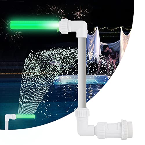 Klleyna Led-Green-Light Swimming Pool Water-Fountain - Above/Inground Pool Accessories Waterfall Cooling Spray, Outdoor Decor Water Feature, Pump Return Outlet Sprinkle Nozzle,Garden Yard Pond Aerator #TOP5