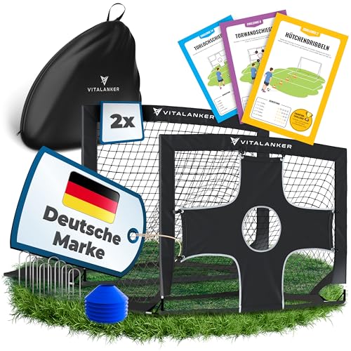 VITALANKER Fußballtor Kinder Set mit einhängbarer Torwand inkl....