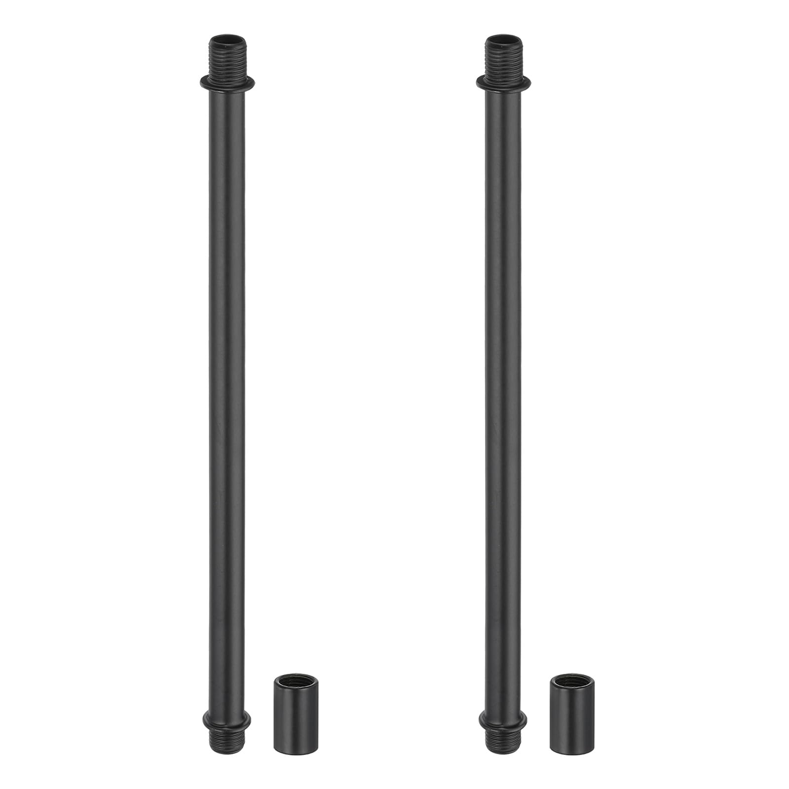 PATIKIL Straight Pipe Lamp Stems Rod Kit, 2 Set M10 Carbon Steel 180mm(7.09") Long Double End Thread Rod with Coupling Nuts Sleeve Connector for Table Lamps Chandeliers,Black โ image 1