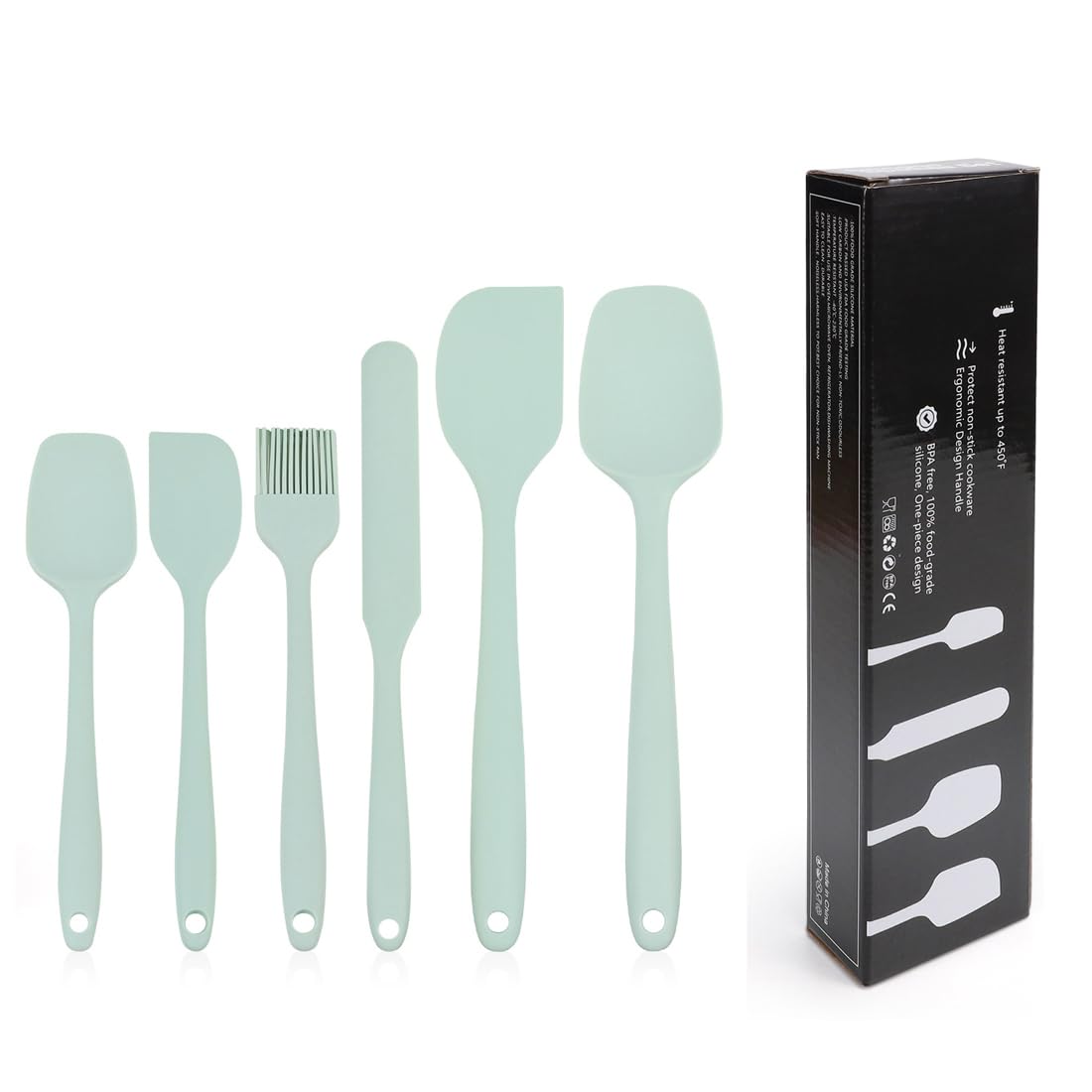 6-teiliges Silikon Spachtel Set In Rosa - Hitzebeständig Bis 230°C, Lebensmittelecht, Mit Löffel, Schaber, Pinsel & Teigschaber