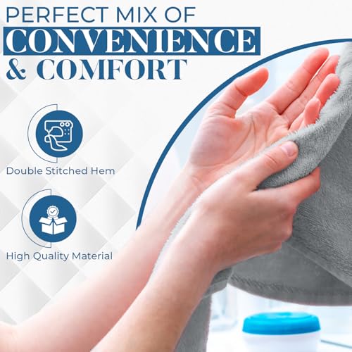 Image of DAN RIVER 6-Pack Premium Hand Towels (16x28 Inches) - 100% Cotton, Ultra Soft, Lightweight, Highly Absorbent Towels for Bathroom, Spa, Gym, Salon, Hotel, and Travel - Silver