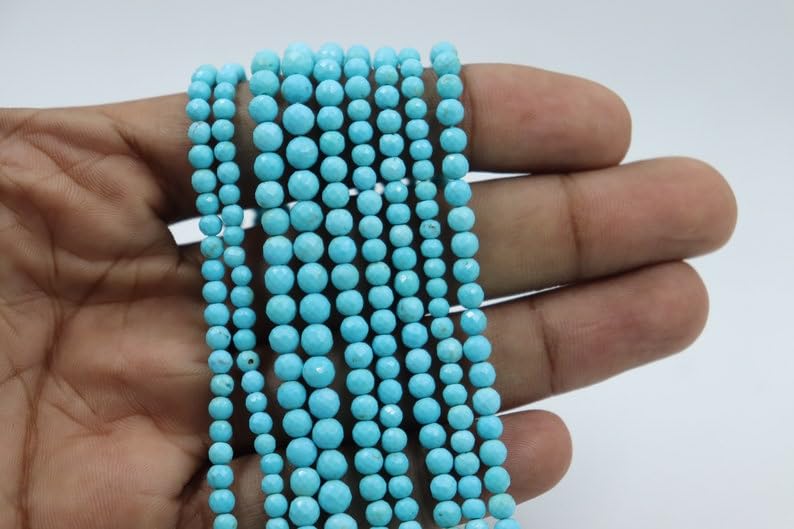 Perles turquoise Arizona 4mm pour création bijoux collier