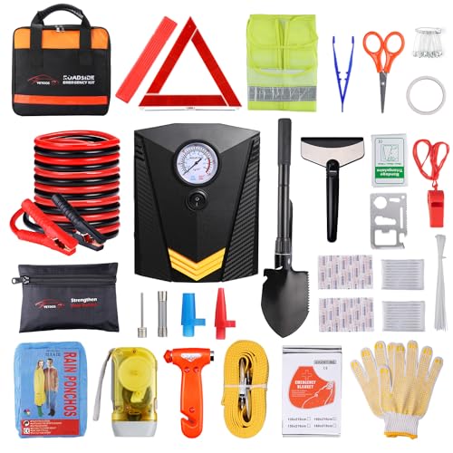 Vetoos Car Roadside Emergency Kit with Air Compressor