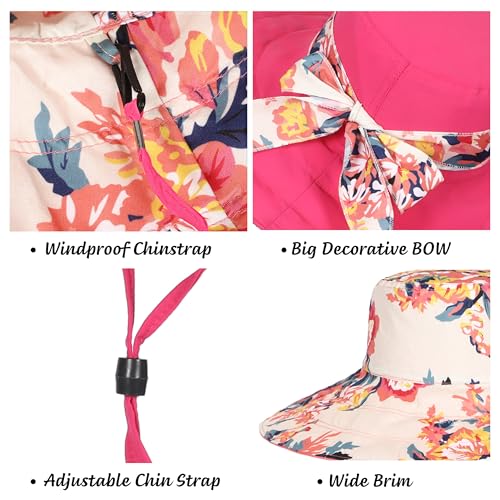 Sombrero de Sol Mujer Estampado Floral Verano Ala Ancha miniatura 6