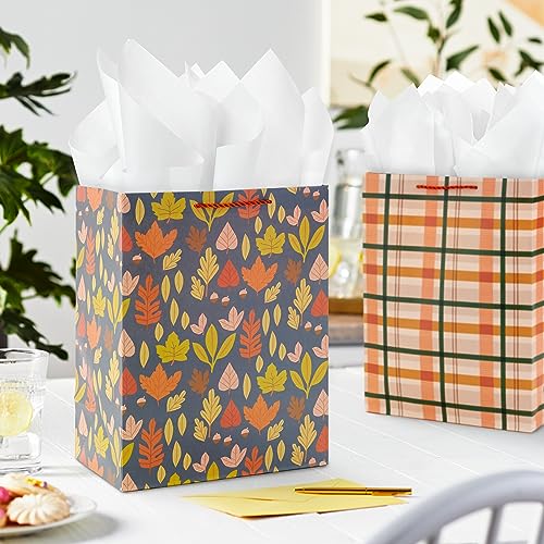 Hallmark-13-Large-Fall-Gift-Bag-Bundle-3-Bags-Orange-and-Tan-Plaid-Leaves-Grateful-Wreath-for-Thanksgiving-Friendsgiving-Bosss-Day-Clergy-Appreciation-Grandparents-Day Hallmark 13 Large Fall Gift Bag Bundle 3 Bags Orange and Tan Plaid Leaves Grateful Wreath for Thanksgiving Friendsgiving Bosss Day Clergy Appreciation Grandparents Day