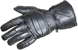 Men’s Winter Gauntlet Motorcycle Gloves, 100% Natural Sheep Leather, Thinsulate Thermal Heated Lining, Full Windproof Cold...