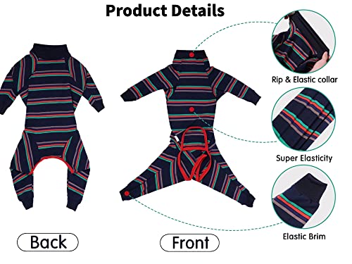Image of Recovery Suit for Dogs After Surgery Dog Onesie Surgery Recovery Suit for Female Male Dogs Recovery Shirt for Abdominal Wounds or Skin Diseases Bodysuit Dogs Pajamas(Strip,XS)