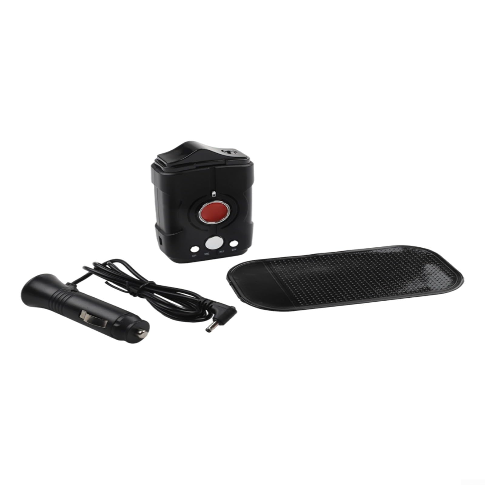 360° Avertisseur de radar avec message vocal, chien électronique pour mesurer la vitesse et la détection de flash, compact 12 x 7,5 x 6,5 cm, ABS, pour voiture camion 12 V, noir