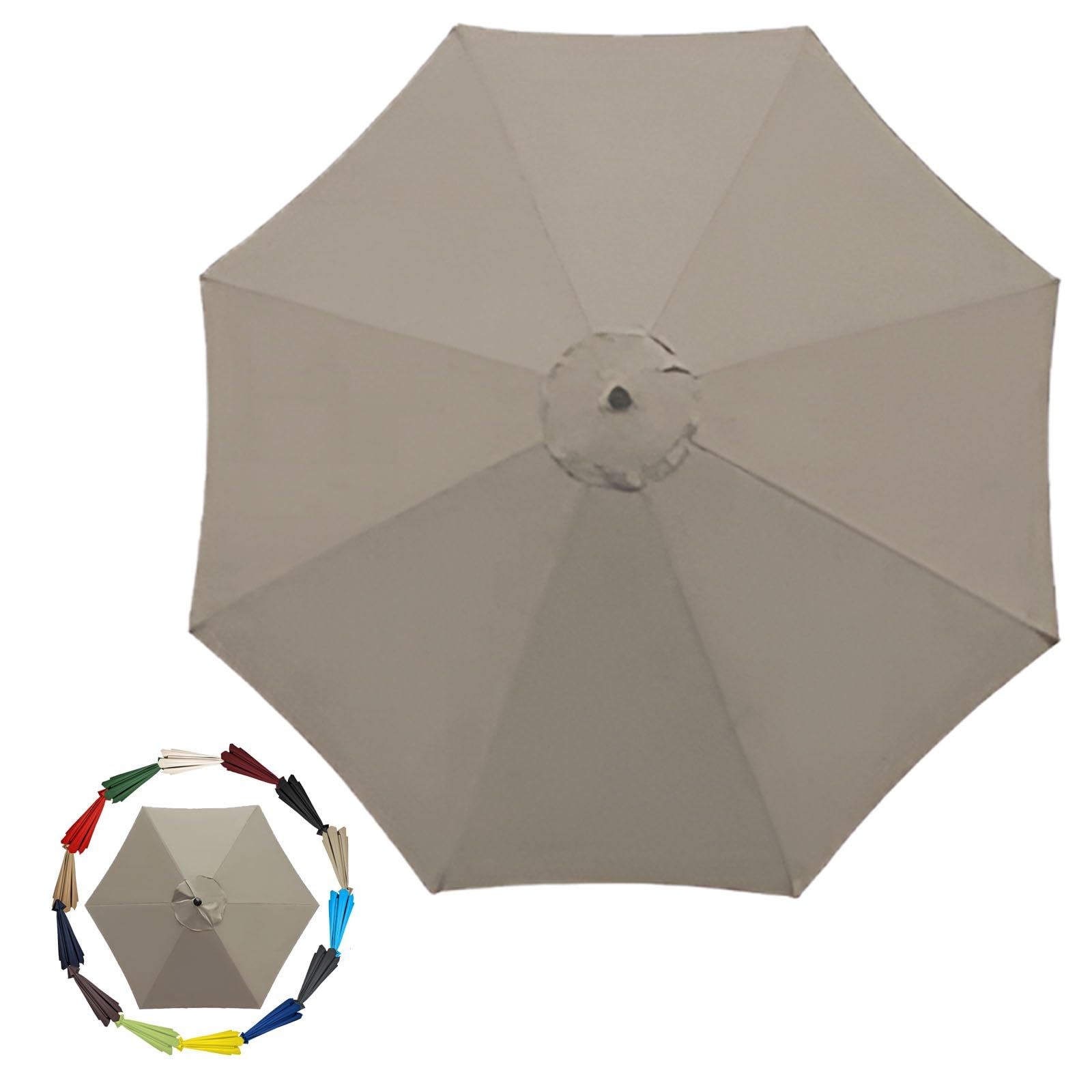 GZDXBF 200cm 270cm 300cm / 6ribs 8 Ribs Replacement Parasol Fabric Cover, Umbrella Cloth Replacement, Garden Parasol Canopy Cover(Color:Top color,Size:6 ribs-2m(6.5ft)) — image 1