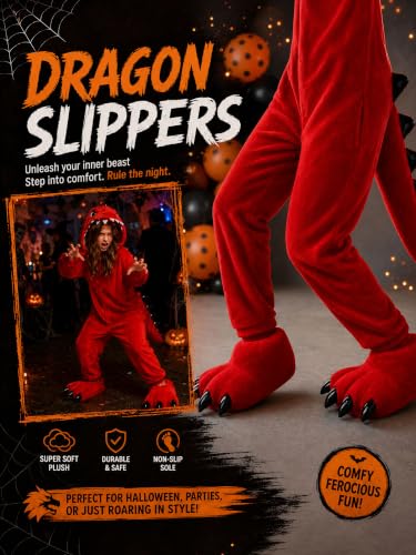 Image of acdiac Unisex Soft Monster Claw Slippers Fun Dino Slippers Animal Paw Shoes For Men Women Boy Girl With Home Halloween Party Cosply Costume Footwear