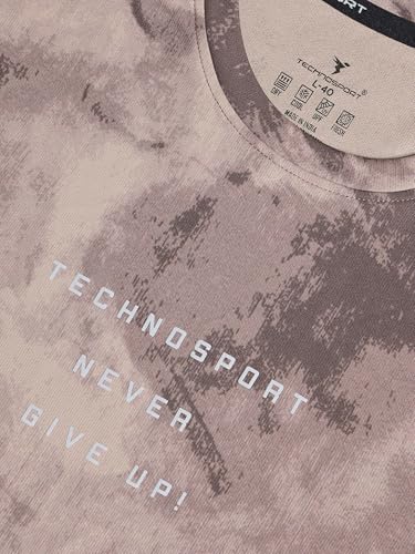 Image of TECHNOSPORT Men's Regular Fit Half Sleeve Crew Neck T-Shirt, TECHNOCOOL+ Quick Dry Moisture Wicking Stretchable Sports Gym and Casual Wear