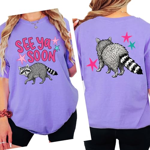 See Ya Soon Raccoon Summer, Funny Raccoon Summer Vacation Tee, Trash Panda T-Shirt, Racoon Summer Beach Tee