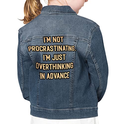 Not Procrastinating Kids' Denim Jacket - Overthinking Jean Jacket - Quote Design Denim Jacket for Kids