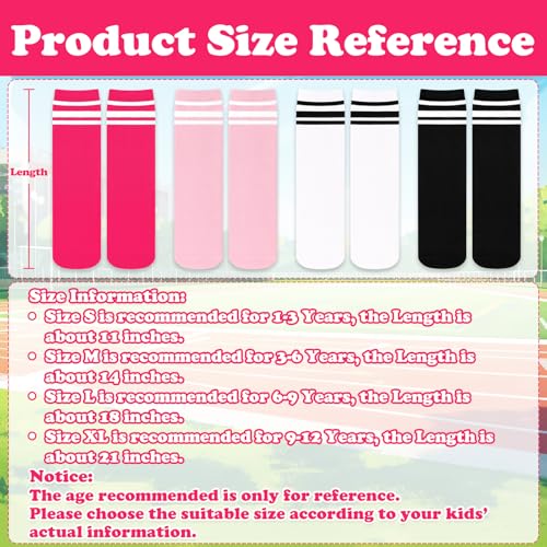 Image of Sarfel Youth Toddler Soccer Socks Kids Baseball Socks Youth Boys Girls Knee High Softball Football Accessories Tube Cotton