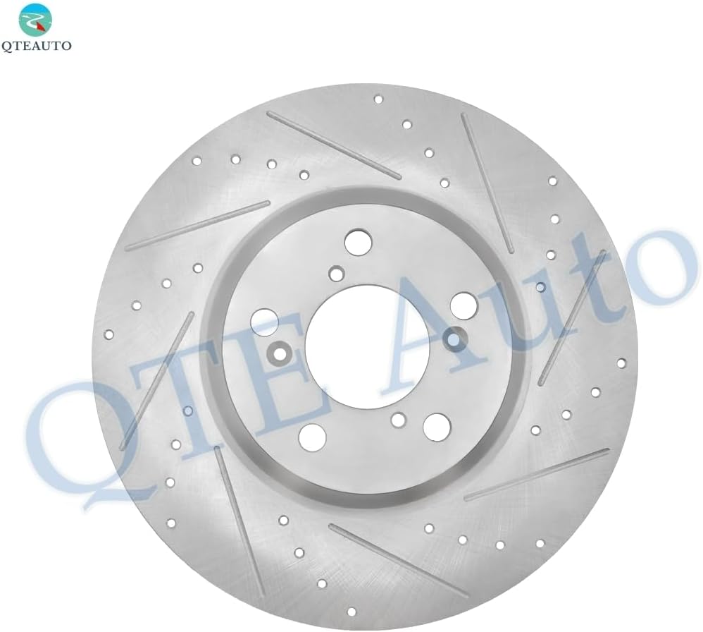 PM Auto Front 329.8mm Drilled Slotted Disc Brake Rotors Replacement For 2007-2013 Acura MDX 5 Stud Wheel