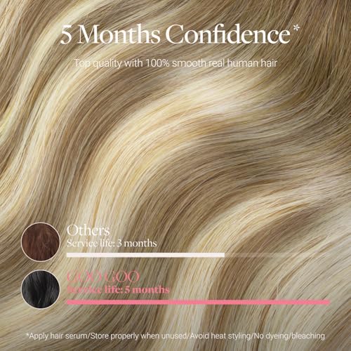 Image of GOO GOO Tape In Weft Hair Extensions Human Hair, 3 /8 /613 Walnut Brown to Ash Brown and Bleach Blonde, 8cm Wide Tape, 20inch 20pcs 160g, Tape Weft Hair Extensions, Seamless Tape in