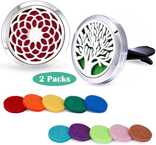 Car Fragrance Essential Oil Prume Diffuser Vent Clip Tree of Life & Sunflower Set