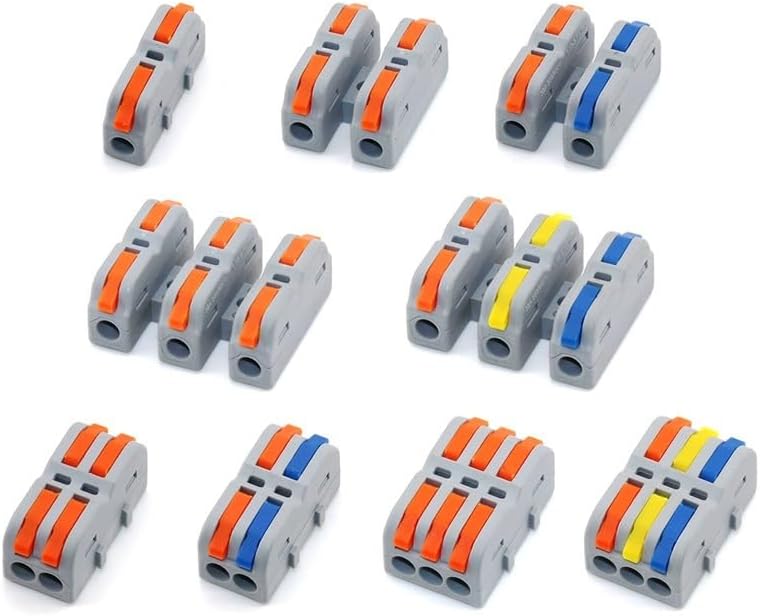 Wire Electrical Connectors Compact SCH-2/3 Splitter Push-in Cable Wire Connector Fast Terminal Block(SCH-3C,10 PCS)