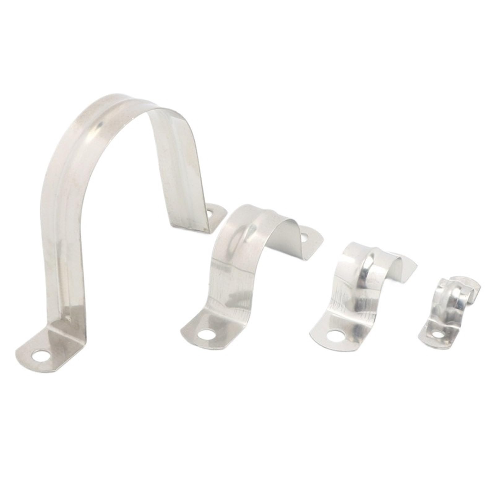 Stainless Steel Conduit Clamps 30Pcs U-Tube Clamp 5-120mm Diameter Two Hole 304 Stainless Steel Bracket Pipe Tube Strap Tension Clip for Fixing(120mm)