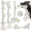 5 Natural Cotton Dog Toys Set
