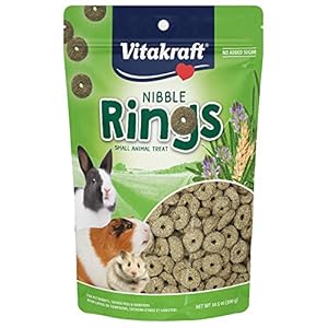 Vitakraft Nibble Rings Small Animal Treats Crunchy Alfalfa Snack For Rabbits Guinea Pigs Hamsters and More