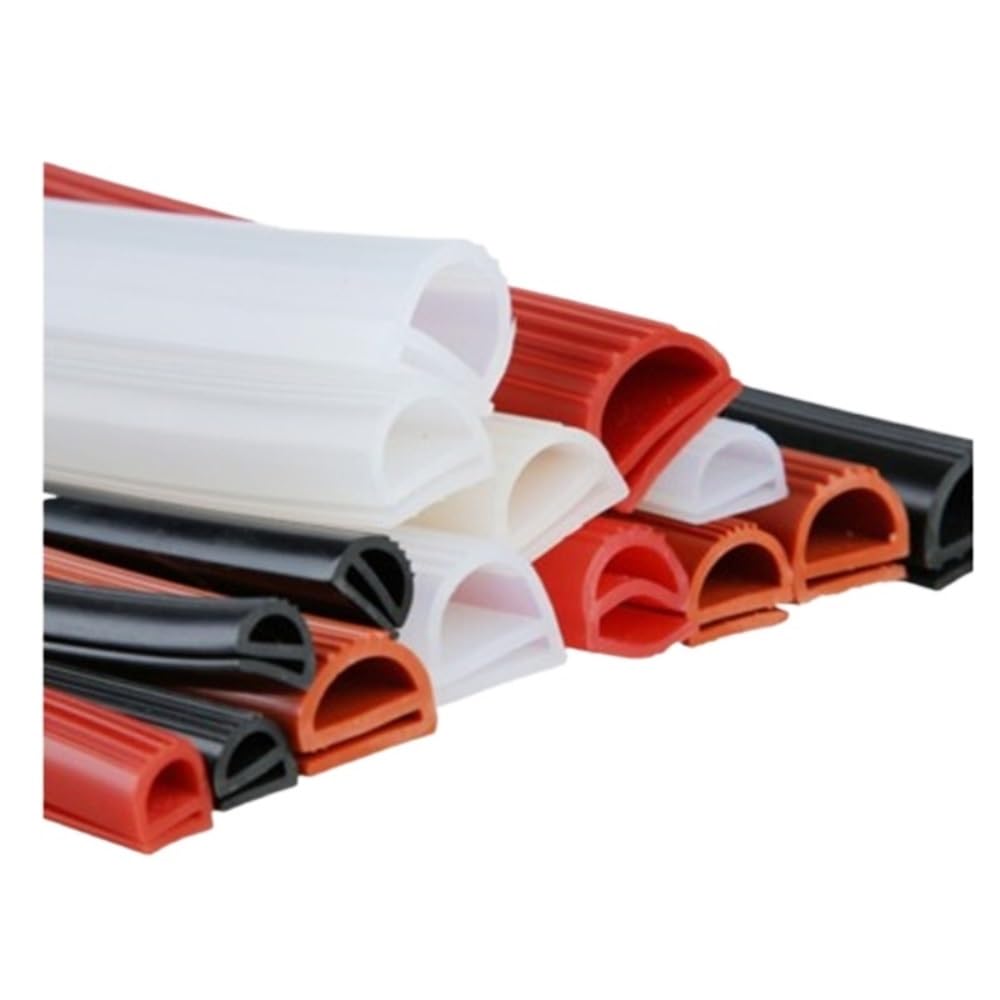 Tira de Sellado de Silicona en Forma de E, Color Rojo y Blanco, 1-10M, Junta Altamente elástica Resistente a Altas temperaturas for máquina de cocción al Vapor en Horno(Red,5M_E_25X18MM)