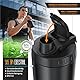 Arendo - Eiweiß Shaker Edelstahl 500ml – Protein Shaker mit Mixkugel - BPA frei – Mixbecher – Metall Premium Eiweißshaker – Tragegriff – spülmaschinengeeignet - to Go für Yoga Fitness Sport