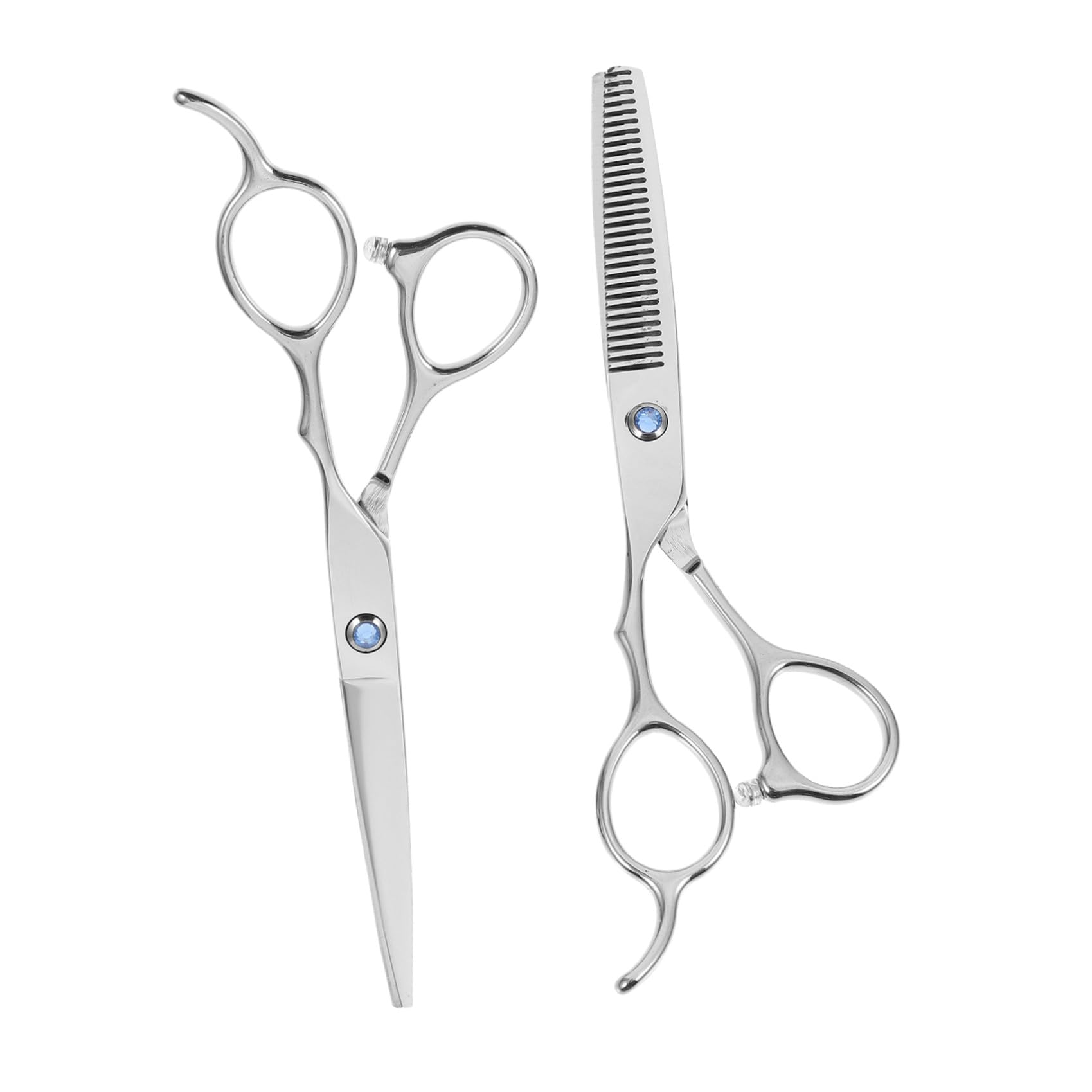 Forbici da Parrucchiere in Acciaio Inox Design Ergonomico per Mancini 6 Pollici 2 Pezzi Set e Impugnatura Creativa per Uso Professionale e Amatoriale