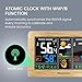 Newentor Weather Station Wireless Indoor Outdoor Thermometer, Color Display Digital Weather Thermometer with Atomic Clock, Barometric Pressure, Forecast Station with Adjustable Backlight, Wood