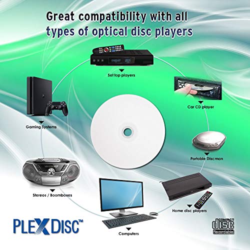 CD-R 700 MB 52X imprimible tinto blanco evita pérdidas de datos con pack de 100 5