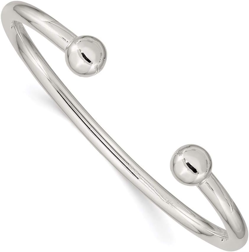 IceCarats925 Sterling Silver 4mm Bangle Bracelet