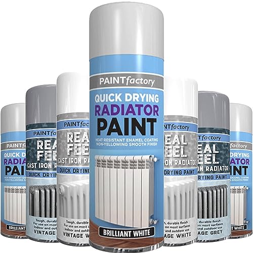 AlezyB 1 x Radiator Brilliant White Spray 300ML Aerosol for Interior & Exterior Tough, Protect Against Rust Durable Finish