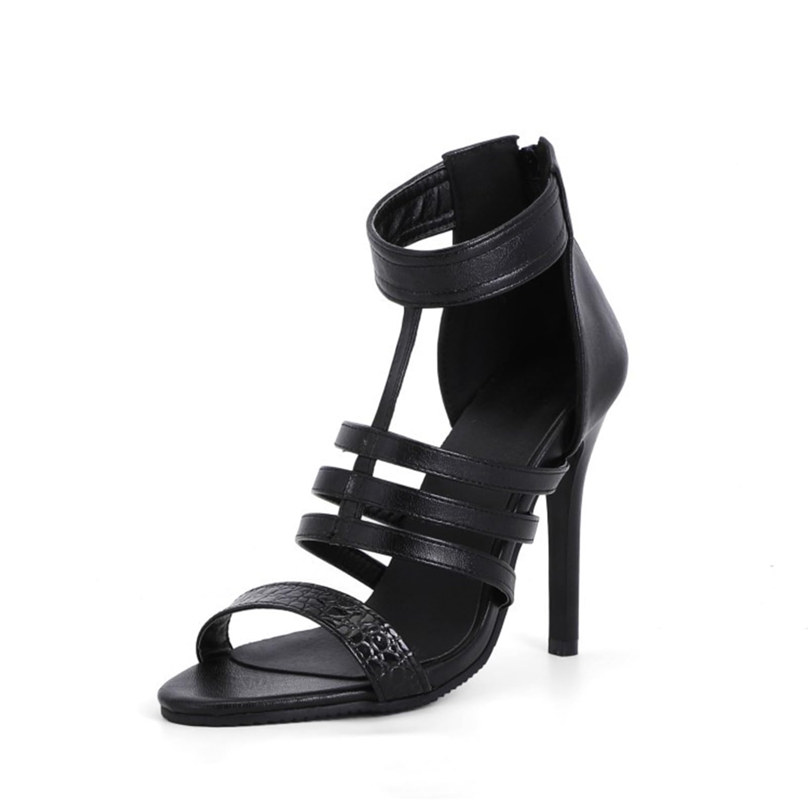 10CM Femmes Sexy Nightclub Sandales À Talons Hauts avec Orteils Exposés Et Sangle De Cheville pour Confort