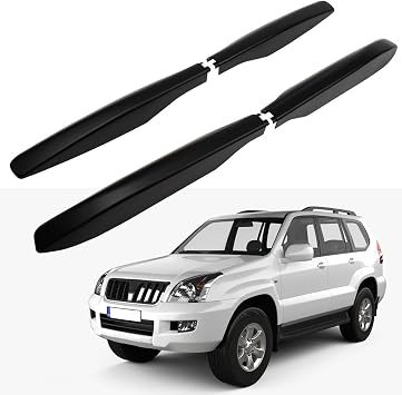 4PCS غطاء رف سقف أسود متوافق مع تويوتا لاند كروزر برادو FFj120 2003-2009 غطاء سقف رف نهاية غطاء قذيفة