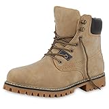  SCARPE VITA Herren Worker Boots Outdoor Schuhe Schnürstiefel 152471 Creme 44