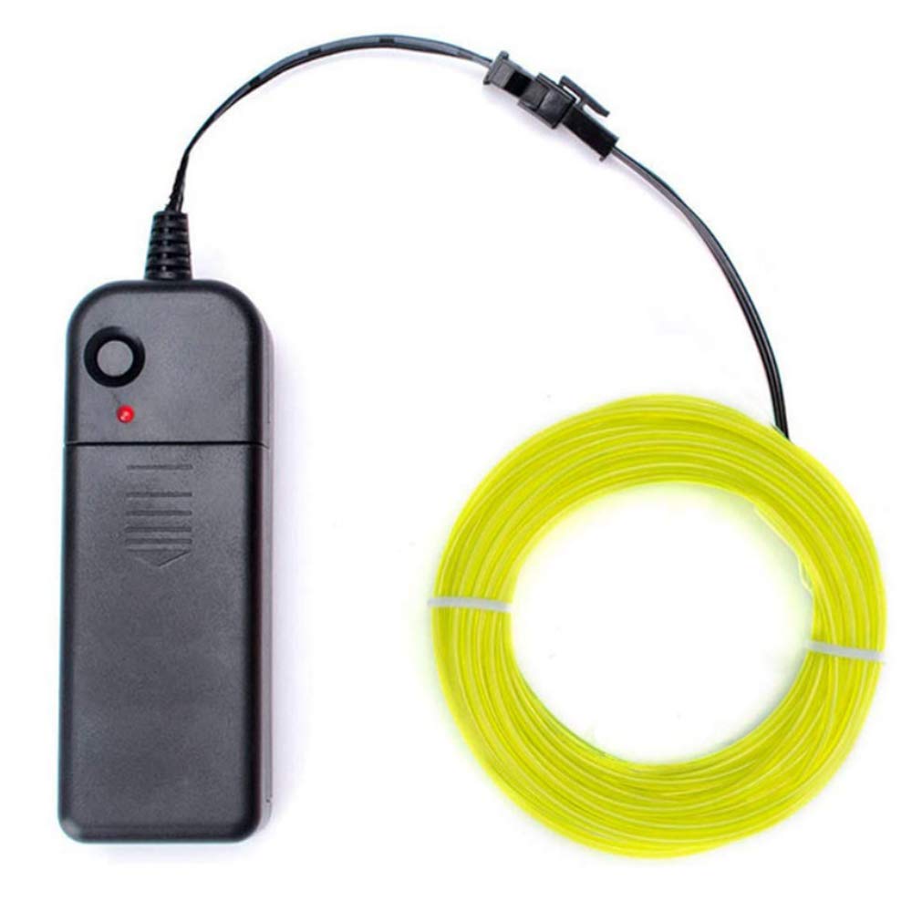 Amicc El Wire 3m 9ft Green Neon Light Neon Glowing Strobing Electroluminescent Wire for Burning Man Cosplay Dress Halloween Christmas Party Decoration