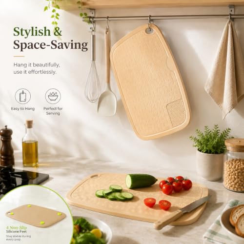 Tabla de Cortar Rectangular de Fibras de Cáscara de Arroz miniatura 4
