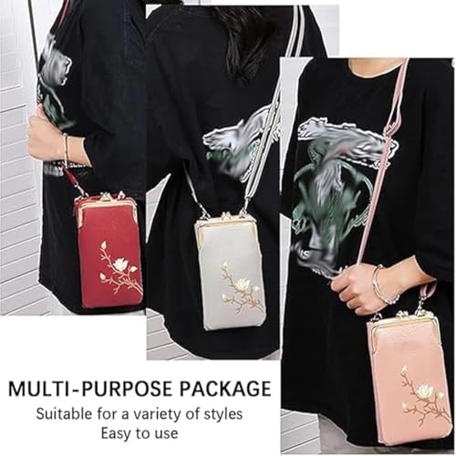 Women Sling Cross-Body Wallet with Mobile Cell Phone Holder, Crossbody Phone Leather Purse Cell Bags with Shoulder Rope3