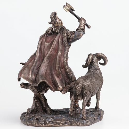 Escultura Perun Dios Eslavo del Trueno Bronce Resina 8.62 in miniatura 5