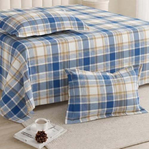 Image of LANE LINEN Symphony 100% Cotton 144TC Double Bedsheet Set, 3 Piece, Printed