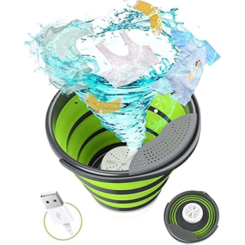 Mini Washing Machine, Portable Ultrasonic Tub Mini Washing Machines by USB Powered for Underwear Socks Bra Turbine Washer Folding Small Mini Washing Machine for Camping Travel Home Cover