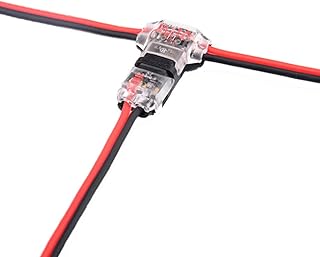 Low Voltage Wire Connectors Solid Connection, T Tap Wire Connectors, T Type 2 Pins Wire Splice Connectors, Solderless No Stripping 3 Way Wire Connector for LED Strip, Automotive Fits 24-20 AWG 12 Pack