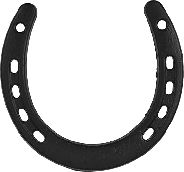 KJHBV Rustic Cast Iron Horseshoe Wall Decor Black Wrought Iron Hanging Decoration with Distinctive Design, Symbol of Blessings for Shelves and Tables, Western Style Home Accent