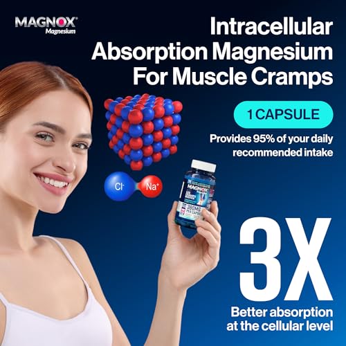 MAGNOX® Leg Cramps Buster | 380mg Magnesium for Leg Cramps at Night | Magnesium Supplement for Muscle Spasms | 3X More Absorption | Dead Sea Minerals | Sleep & Muscle | 60 Caps